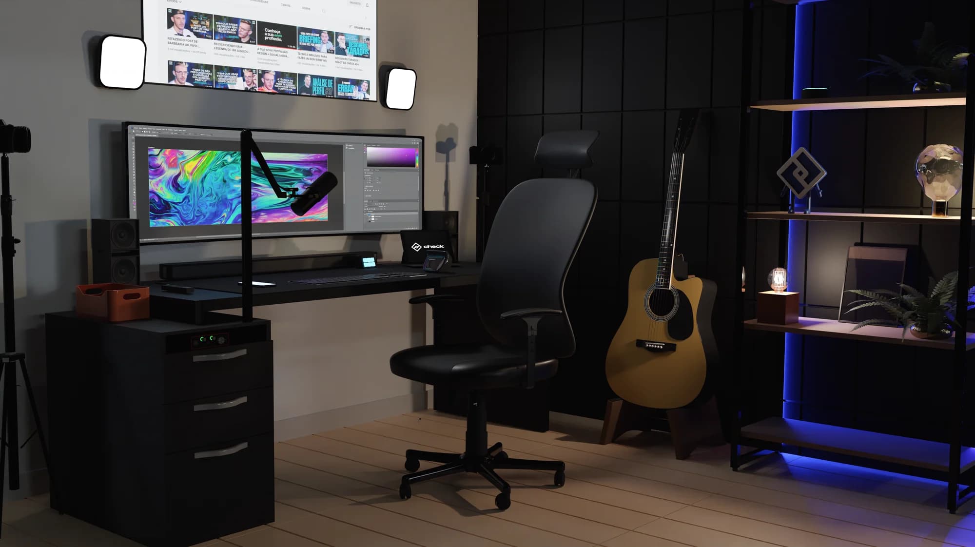 Detalhe do design 3D CHECKDSGN