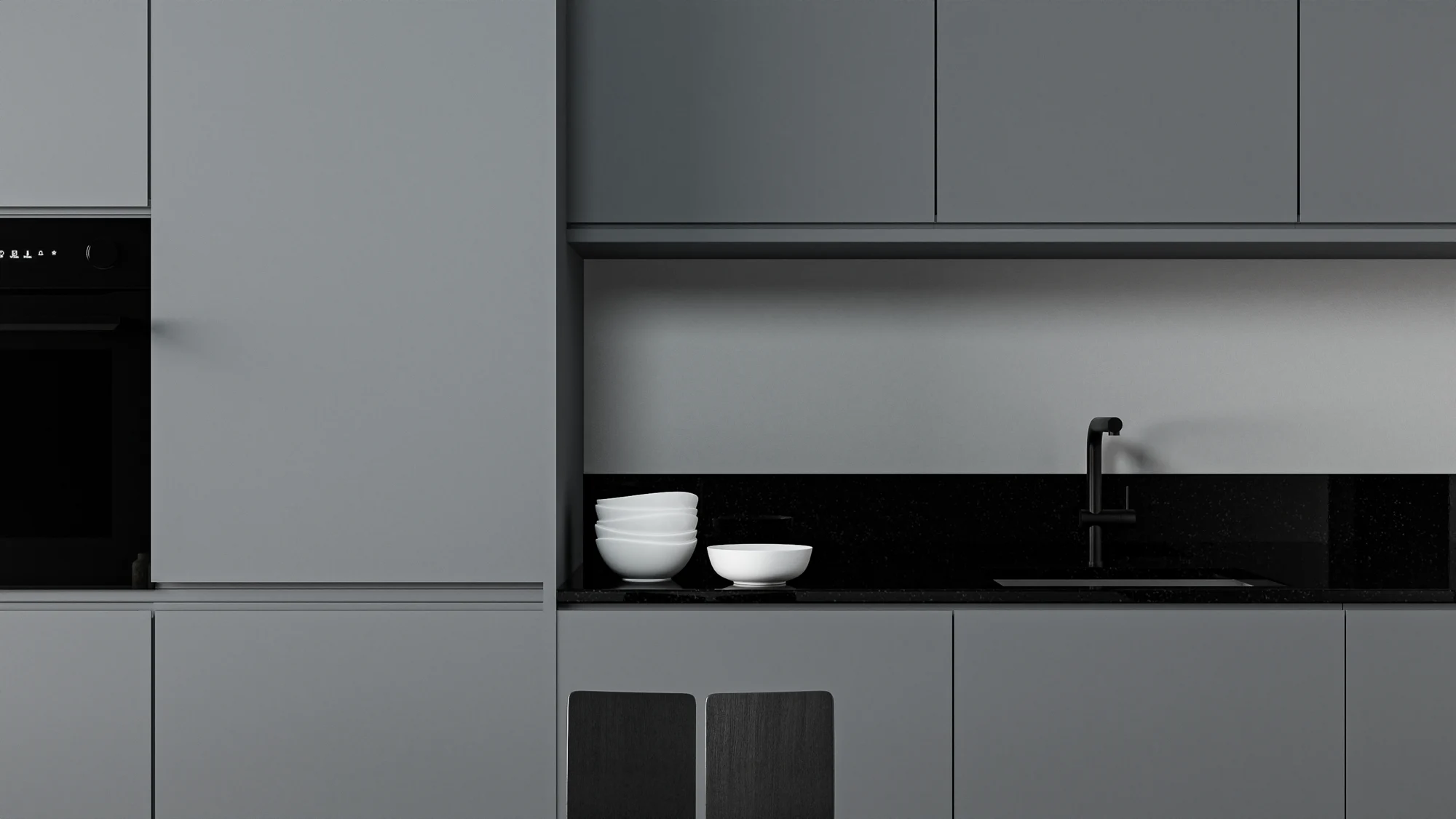 Detalhe dos materiais da cozinha 3D